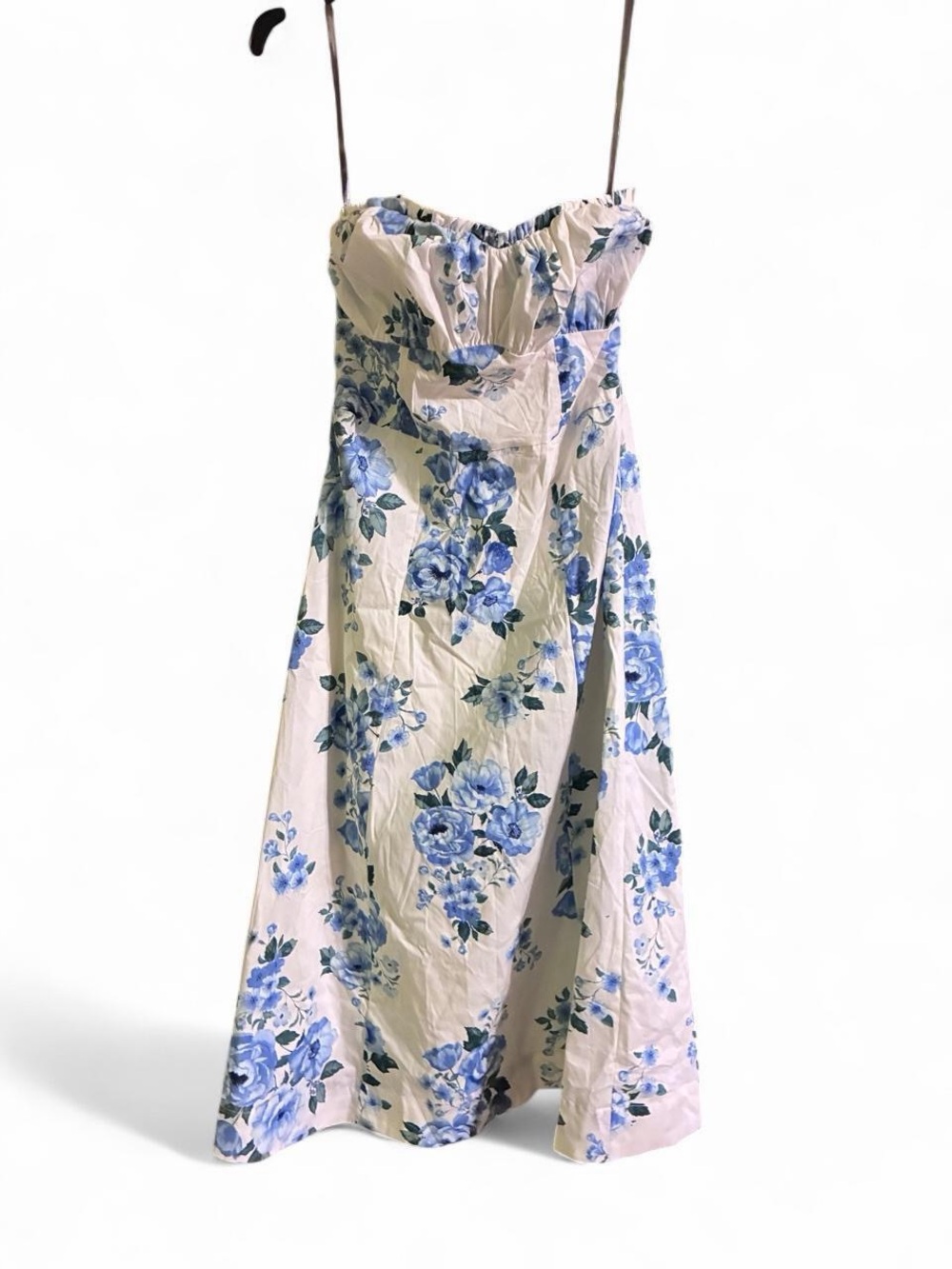 Wild Fable Blue Floral Strapless Midi Dress